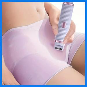 방수 습식 및 건식 헤어 면도기 2 in 1 더블 헤드 듀얼 비키니 헤어 트리머 분리형 헤드 면도기 여성용 전