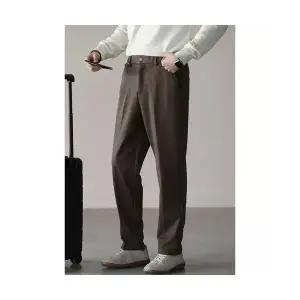 원더우면 남성 보온 도톰세미밴딩 테이퍼드 바지 가을 겨울 골지느낌 캐주얼 OPH4