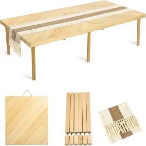 테이블 러너가 있는 접이식 피크닉 실내 야외용 휴대용 보호 로우 캠핑 결혼식 해변 정원 파티를 위한 높이