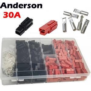 4090200500Pcs 앤더슨 30A 단극 고전류 전기 커넥터 플매트 카펫 러그 검정색 빨간색 지게차 배터리 전원