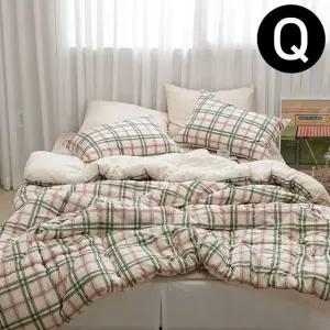 차렵이불 체크 퀸 베개커버세트 마드라스 (WFJQYZR)