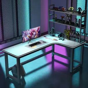 ㄱ자 화이트 테이블 커플 L자 게이밍 책상 기역자