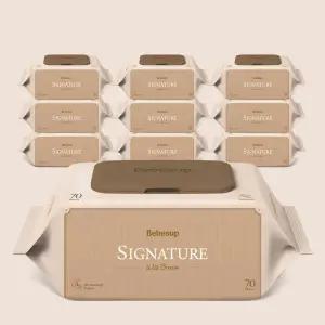 베베숲 시그니처 위드 브라운 캡형 안전한 아기물티슈 70매, 10개