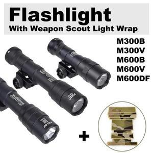 전술 Surefire 손전등 M300B M600DF 스카우트 라이트 랩 사냥 루멘 건 Airsorft