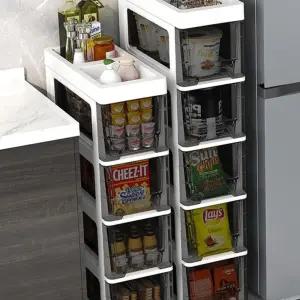 K60 이동식 플라스틱 수납장 슬라이딩 미니 정리함 주