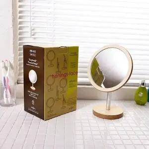 헤닝스 우드 원형 탁상 거울 소형 전신 거울 벽걸이형 (WFK8XMN)