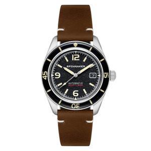 스피너커 플뢰스 남성용 자동 다이빙 워치 u2013 미요타 8115 무브먼트, 43mm 스테인리스 스틸 케이스, 150m 방수, 가죽 스트랩, SP-5055