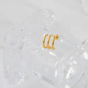 로즈골드 PIN 14K 피어싱 2종 쓰리링 GOLD