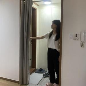 회색 방문가리개 커튼 2m 전세중문 화장실입구 가림막