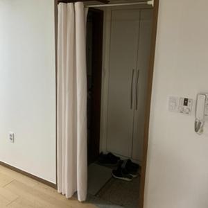 아이보리 방문 가리개 커튼 2m 파우더룸 전세집 중문