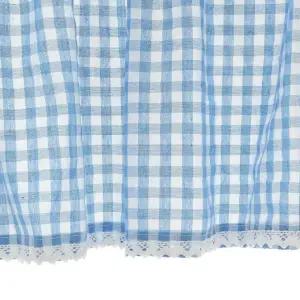 블루체크 인테리어 132x45cm 바란스 커튼 붙이는커튼