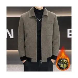 포뇨2 남성 골드밍크털 칼라 자켓 가을 겨울 모직 기모 도톰 코트 OPH4