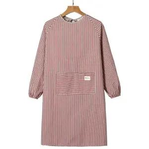 긴팔앞치마 통기성 유니폼 민소매 데님 쿠킹 긴팔 블루