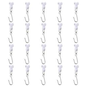 듀얼 휠이 있는 스테인리스 스틸 커튼 후크 - 천장 및 방 칸막이용 트랙 후크, 20팩