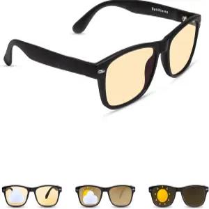 옵티클레비오 블루 라이트 차단 안경 남성 여성 컴퓨터 게이밍 포토크로믹 야간 운전 눈부심 방지 더 나은