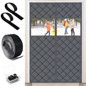 가시광선 자기 단열 도어 커튼, 창문이 있는 48 u201D x 80 커버 출입구 방풍 열 커튼용 겨울 커튼 방음