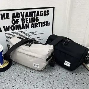 캔버스 캐쥬얼 반달 크로스백 보조 여행가방 숄더백