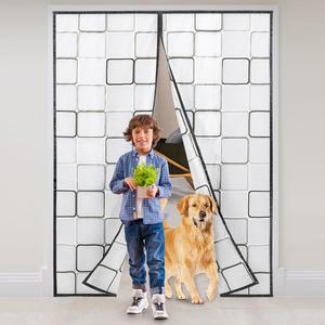 단열 도어 커튼 - 34x82인치 마그네틱 열 및 커버 자동 닫힘 프라이버시 스크린 도어를 차갑게 유지 / 난방 차단 바람을 막아 A/C 룸 홈 현관 주방 뒷문