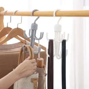 다용도 화이트 회전식 후크형 벨트 모자 가방 걸이 모자걸이 매직후크