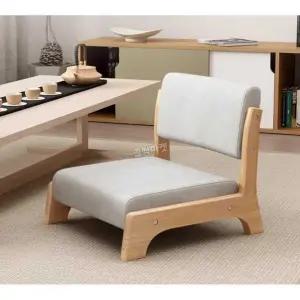 등받이 의자 면쿠션 찻집 바닥 좌식 거실 일본식 원목