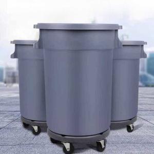 이동식 쓰레기통 대용량 물통 바퀴달린 업소용 80L 용량 바퀴형 받침 그레이