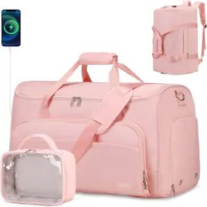 여행용 의류 더플백 남성 여성 컨버터블 가방 신발 수납공간 세면도구 가방이 포함된 백팩 걸이형 여행 1개