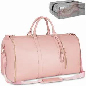 여행용 Ytonet 가먼트 더플백 여성 컨버터블 캐리 온 가먼트백 신발 주머니가 있는 대형 PU 가죽 접이식