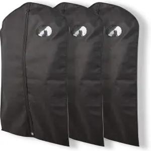 남성 옷장 자켓 짧은 원피스 정장 여행 보호대 또는 보관용 3인치 41인치 블랙 걸이식 통기성 의류 가방 팩