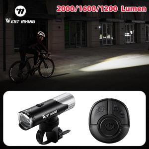 웨스트 바이킹 자전거 라이트 2000 루멘 무선 리모컨 전조등 IP66 방수 타입-C 충전