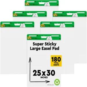 재활용 종이로 만든 포스트잇 이젤 패드 25인치 x 30인치 흰색 30장/패드 6장/팩 가상 교사와 학생에게