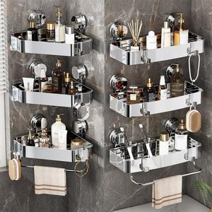 라포식 무타공 설치 흡착식 욕실 삼각형 사각형 수납 선반 탈부착  벽걸이 샤워젤 코너