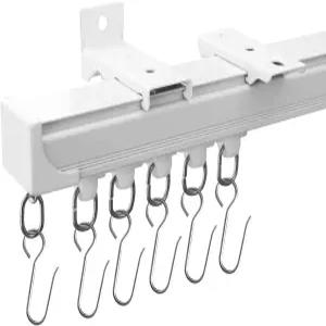 메이크필 커튼 트랙 천장 벽걸이형 튼튼한 레일 방 칸막이 거실 침실 샤워 흰색 3피트에서 9피트까지