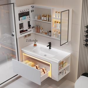 라포식 허니콤 알루미늄 욕실 캐비닛과 일체형 세라믹 세면대 측면 수납장