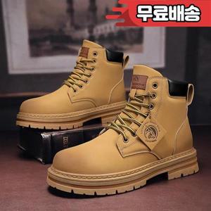남성용 하이탑 부츠 가죽 신발 오토바이 앵클 레이스업 겨울 패션