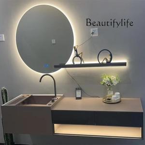 라포식 슬레이트 통합 세면대 욕실 캐비닛 현대 이탈리아 미니멀리스트 손