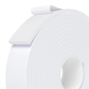 웨더 스트리핑 도어 씰 흰색 자체 접착 폼 테이프 문과 창문용 창문 단열재 방풍 개스킷 너비 1.18인치 X 두께 1/4인치 총 길이 16.4피트