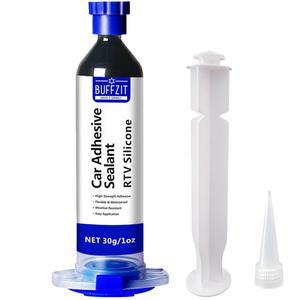 버핏 블랙 실리콘 실란트 RTV 방수 - 가스켓 엔진 윈도우 선루프 및 헤드라이트용 접착력 수축 균열 방지 코르크 30g/1온스
