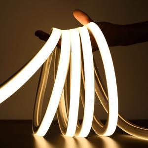 매우 밝은 COB LED 스트립 조명 유연한 야외 램프 방수 홈 룸 장식 220V