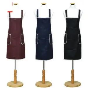 고급칼라 위생복 PU단면파이핑앞치마 H형(중)-남색 (WFK9NPI)