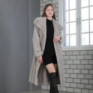 30프리미엄 숄카라FAUXFUR밍크롱코트