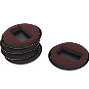 홀더 카페트전용 의자바퀴 고정커버 갈색 5개입소음방지 낮은발캡 식탁리폼 층간 보호패드 화장대 식탁발