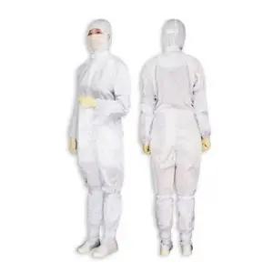 고품질 크린룸 작업복 후드 방진복 무진복 원피스 실험복 식품 (WFKAO5M)