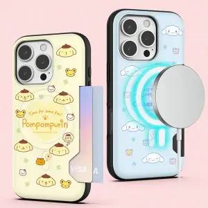 갤럭시S25 S24 울트라 플러스 아이폰17 산리오 캐릭터 카드 2장 맥세이프 범퍼 휴대폰 케이스