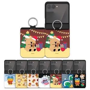 갤럭시 Z플립7 동물 스노우 겨울 쿼카 너구리 호랑이 오토 힌지 카드2장 자석도어 케이스