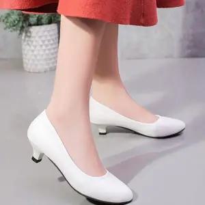 [하프클럽/]여성 실내 화이트 하이힐 데일리 2컬러 펌프스