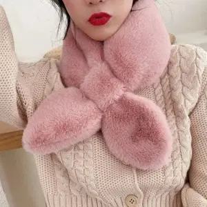 여성 부드러운 겨울 페이크퍼 털 목도리 방한 털머플러 넥워머