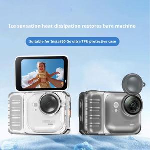 호환 Insta360 Go 울트라 보호 케이스 - TPU 센싱 열 방출 커버 렌즈 캡 랜야드 충격 액세서리