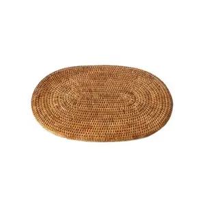 인테리어 수납 라탄 타원형 매트 미디움 M 미얀마 라탄 타원형 매트 미디움
