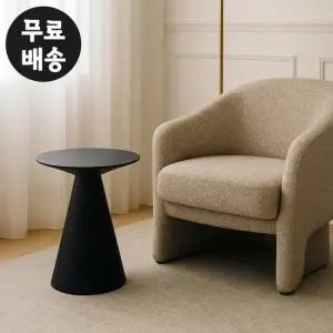 테즈 철재 원형 사이드 테이블 미니 거실 500 블랙
