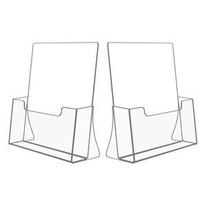 NIUBE 아크릴 브로셔 홀더 8.5 x 11 인치 2 팩, 투명 아크릴 문학 홀더 플라스틱 전단지 진열대, 잡지용 아크릴 조리대 정리함, 팸플릿, 책자, 메뉴, 저널